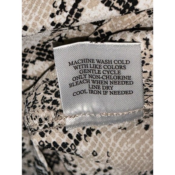 NWT Fred David Sz PLUS 1X Khaki Gray Snake Print Dipped Hem Popover Tunic - Picture 11 of 12